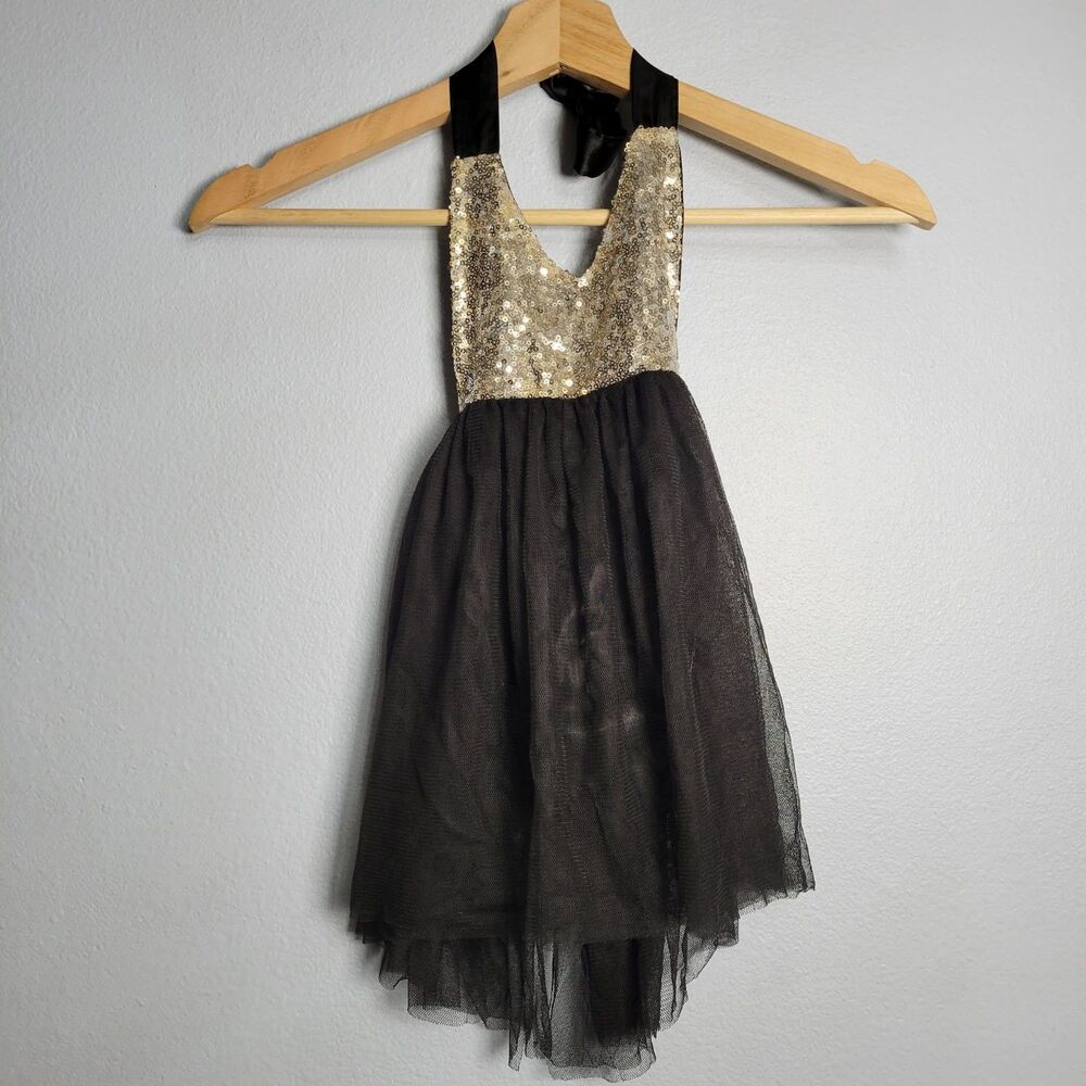 CATPAPA Girls 6-12M Sequin Tutu Dress Halter Tulle Holiday Whimsigoth Princess